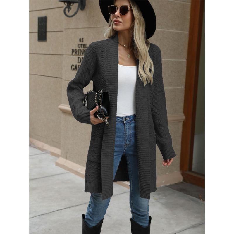 Lazy Wind Sweater Cardigan Fall and Winter New Wild Loose Lapel Long Cardigan Sweater Jacket Female Casual Fashionable and Versatile