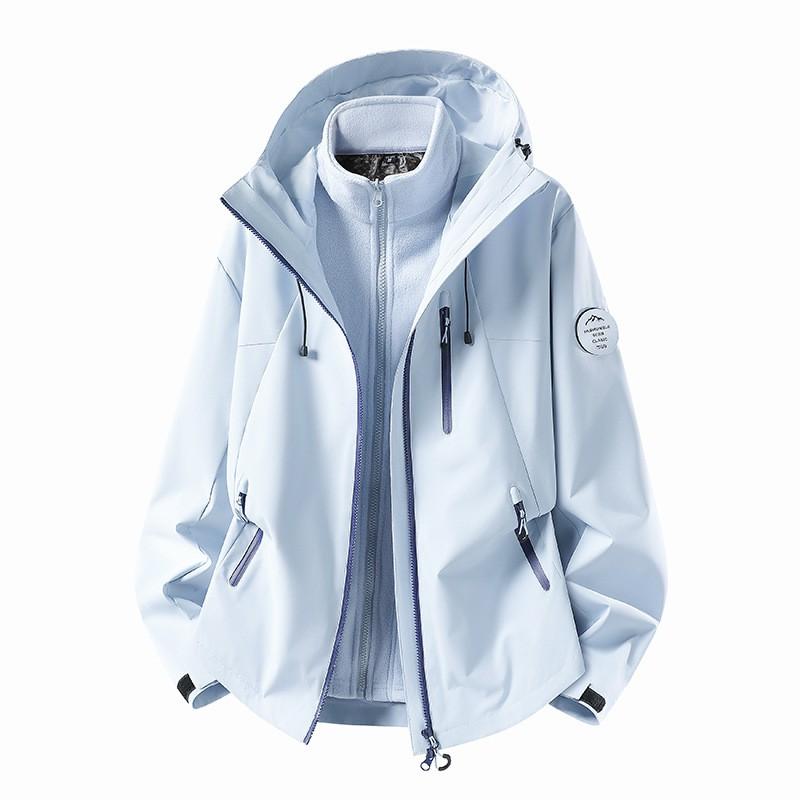 Mens Womens 3-in-1 Waterproof Windproof Hiking Jacket With Fleece Liner Outdoor Trekking Camping 2026