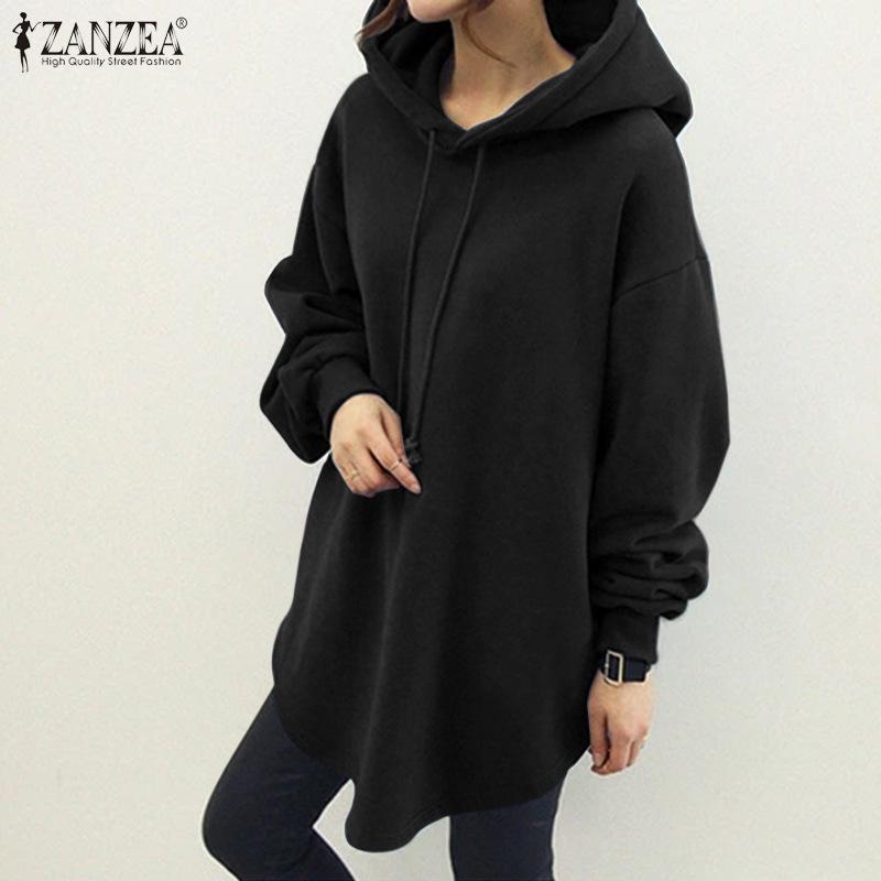 Casual Long Sleeve Pocket Hooded Drawstring Sweatshirt