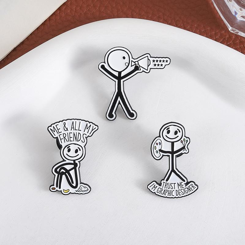 Painter Line Man Enamel Pins Custom TRUST ME I'M GRAPHIC DESIGNER Brooches Lapel Badges Clothes Funny Jewelry Gift for Friends