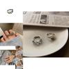 Vintage Korean Inspired Adjustable Ring With Rhinestone Smiley Face Design For Fashionable Women