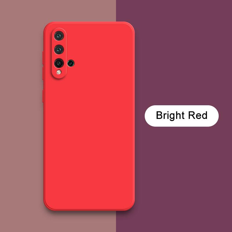 

Квадратний рідкий силіконовий чохол для телефону Huawei Nova 5 5T 5i Pro 5Z Soft Edge Protective Mobile Cover Nova5T Сумка Nova5iPro Nova 5Z яскраво-червоного кольору