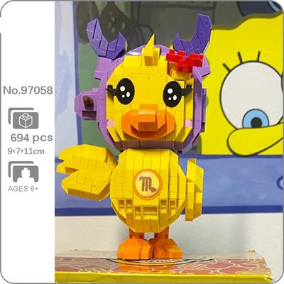 97058 Sternzeichen Skorpion Ente Tier Sternbild Haustier Puppe Modell Mini Diamant Blöcke Ziegel Gebäude Spielzeug für Kinder keine Box