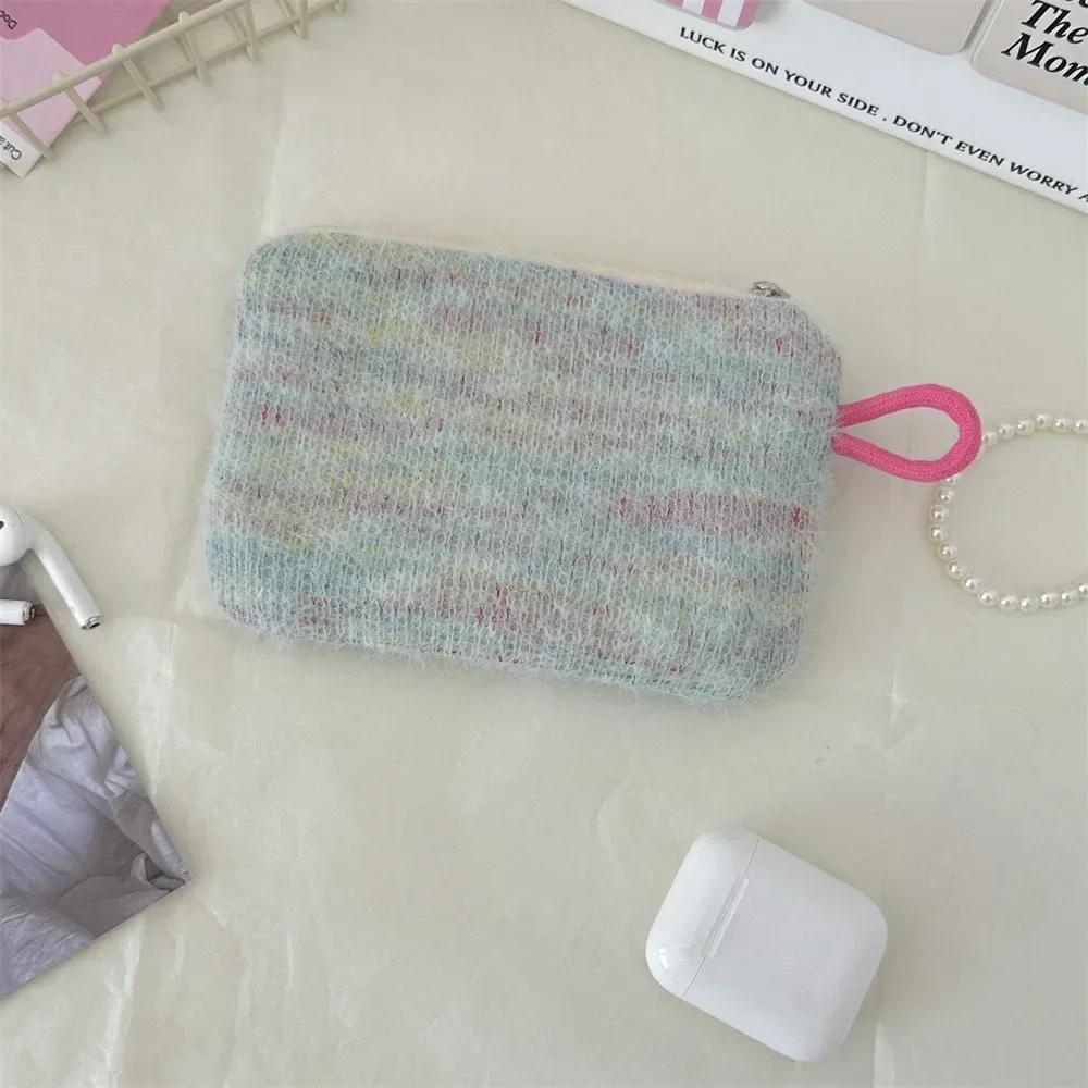 Borsa Porta Rossetto Soffice a Forma di Cuore, Mini Pochette Trucco Carina per Studenti, Portamonete Portachiavi, Custodia Cosmetica alla Moda