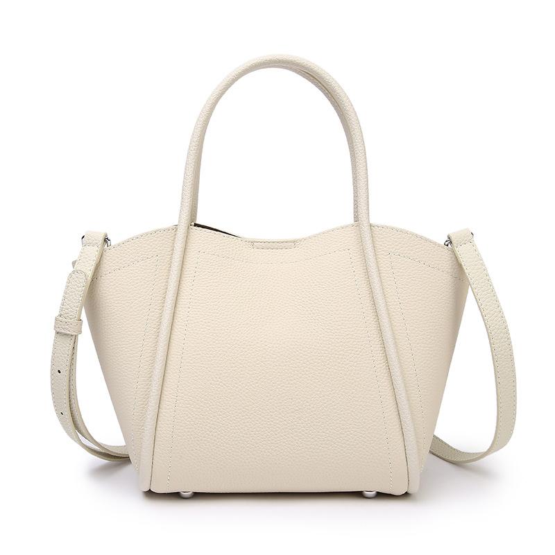 Fashion Cowhide Handbag for Women 2025 New Trend Large Capacity Bucket Versatile Commuter Genuine Leather Shoulder Crossbody Bag