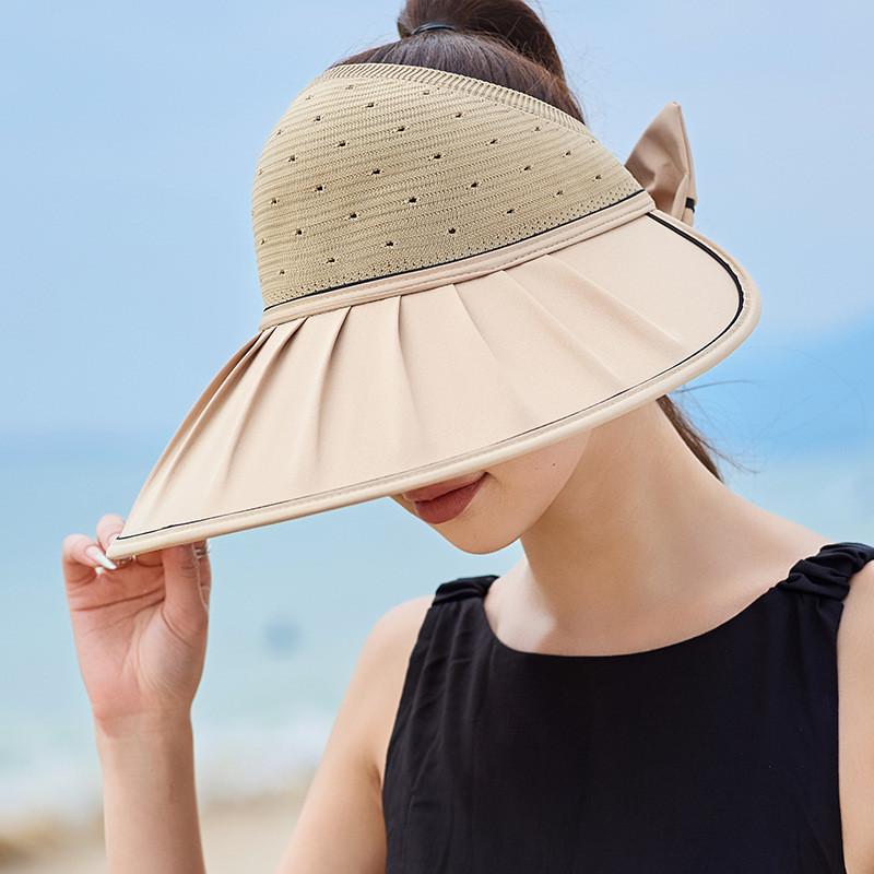 

Womens Wide Brim Sun Hat With Breathable Ice Silk Material Sunshade Hat For Summer Beach And Travel Khaki