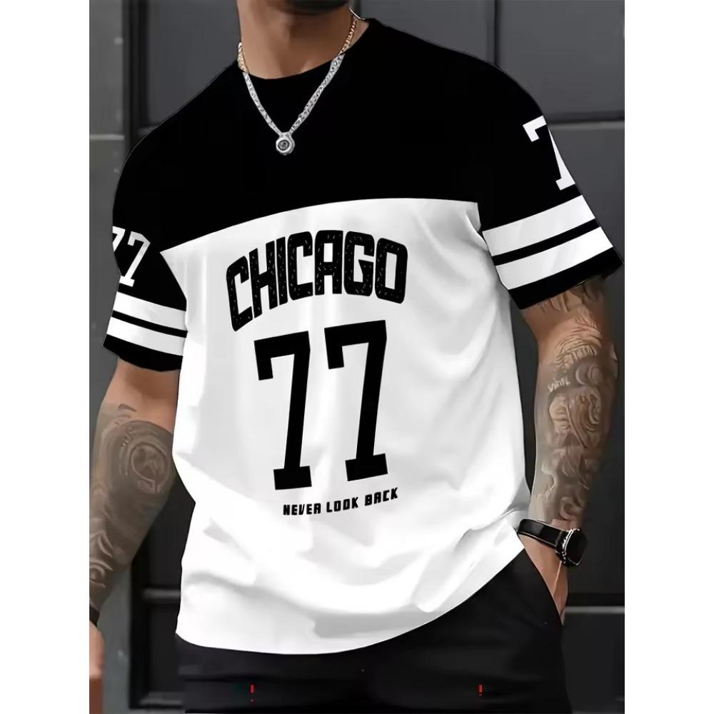 The Summer New Chicago 23 Graphic Digital Jersey Casual Sportswear Polyester Men's T-shirt