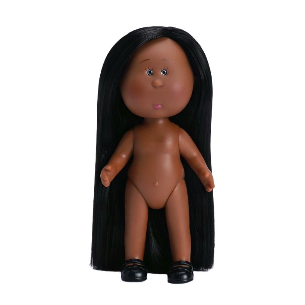 Dress Up 14cm Bean Eye Vinyl Doll Curly Hair Action Figure Body Mia Potato Dolls  Doll Accessories