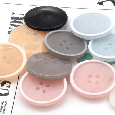 10pcs/bag Beautiful 4-hole Buttons 15/20mm Round Concave Resin Buttons Skirt Blouse Sewing Accessories
