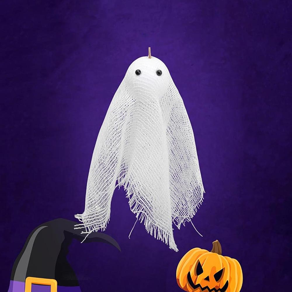 Halloween Hangings Ghosts Halloween Flying Ghosts Decorations White Cute Flying Ghosts Ornament With Rope For Balcony Garden