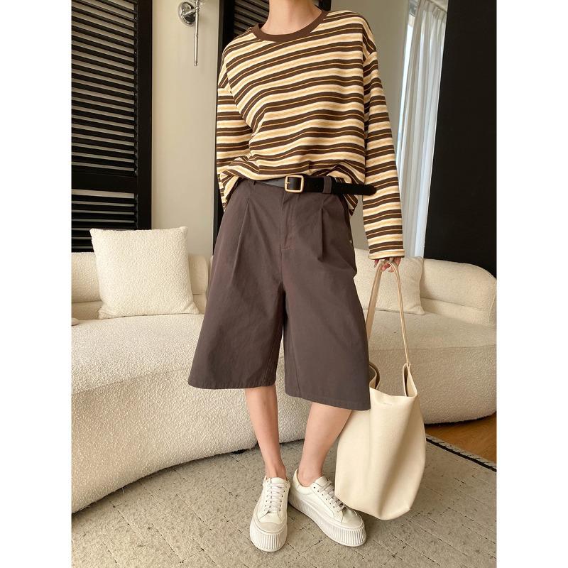 

Sinan Vintage Stripe Color Block Relaxed Fit Round Neck T-Shirt SN8518 One Size жёлтый