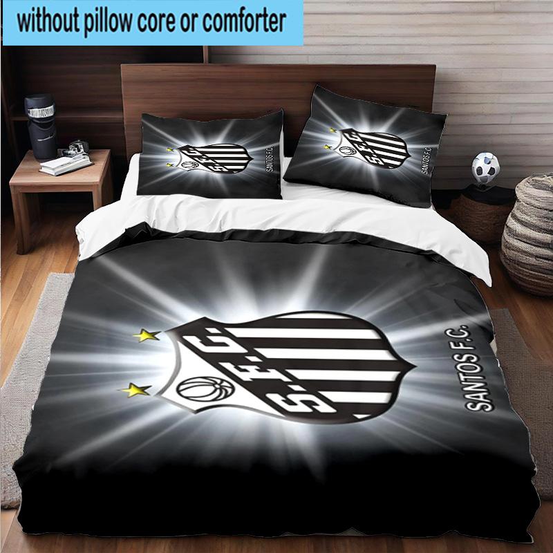3pcs Fc Crest Design Printed Bedding Set Duvet Cover Closure Includes 1 Duvet Cover & 2 Pillowcases Bedding Sets Home Decor Gifts