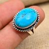 Blauer Türkis-Edelstein-handgefertigter Schmuckring aus 925er-Sterlingsilber