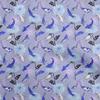 oneOone Cotton Flex Dusty Purple Fabric Asian Japanese Koi Fish with Floral Sewing Fabric by The Yard Printed DIY Clothing Sewing Supplies 40 Inch