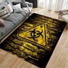 Biohazard Warning Rug with Grunge Design Suitable for Use As an Anti-slip Game Mat for Living Room and Bedroom Sofas