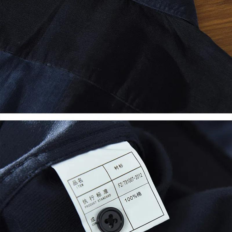 Spring/autumn Corduroy Long Sleeve Shirts for Men Youth Street Style Trending Loose Shirt Pure Cotton Patchwork Shirt Casual Top