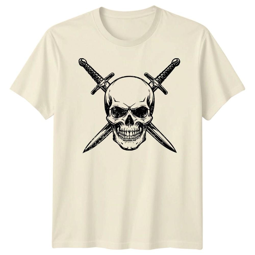 Skull Art Fantasy Unisexs TShirt Crossed Swords Graphic