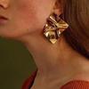 Übertriebene goldene, quadratische, unregelmäßige Zinklegierung mit Spiegel, große Ohrringe für Damen, Punk-Ohrringe, Statement-Ohrschmuck, Geschenk für Paare