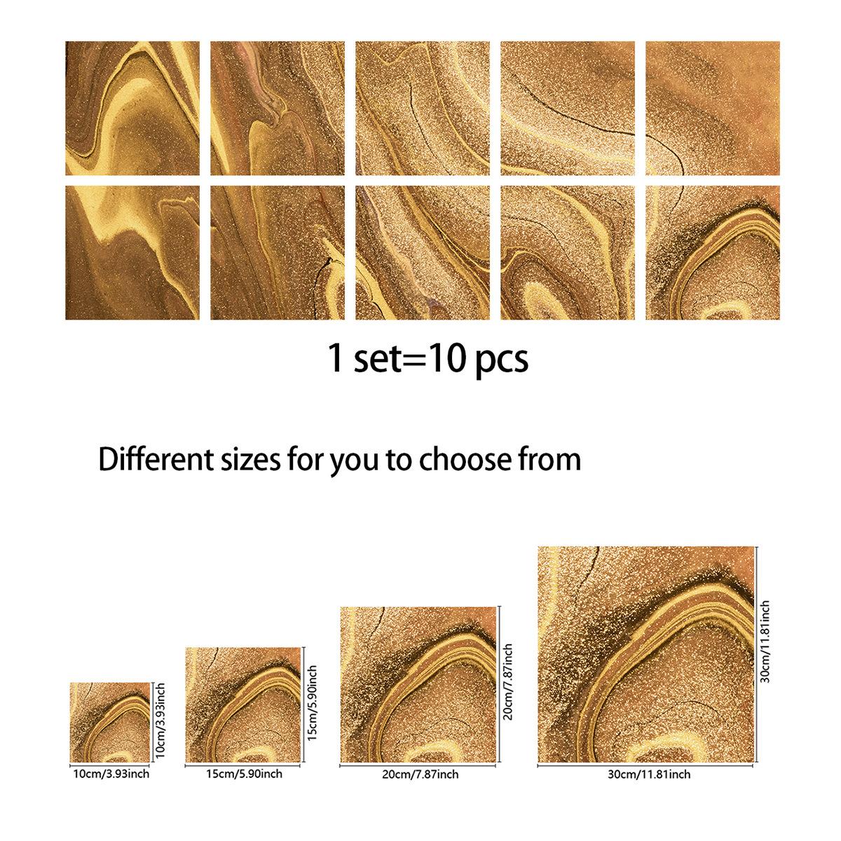 

10 шт., серо-белые красочные наклейки на мраморную плитку, кухонный шкаф, ванная комната, домашний декор, самоклеящиеся хрустальные твердые пленки, художественные наклейки на стены 30cm×30cm×10pcs