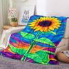 1pc Sunflower Vibrant Lightweight Flannel Blanket, Comfortable and Warm Blanket, for Office and Camping Sofa Bed, Livingroom090