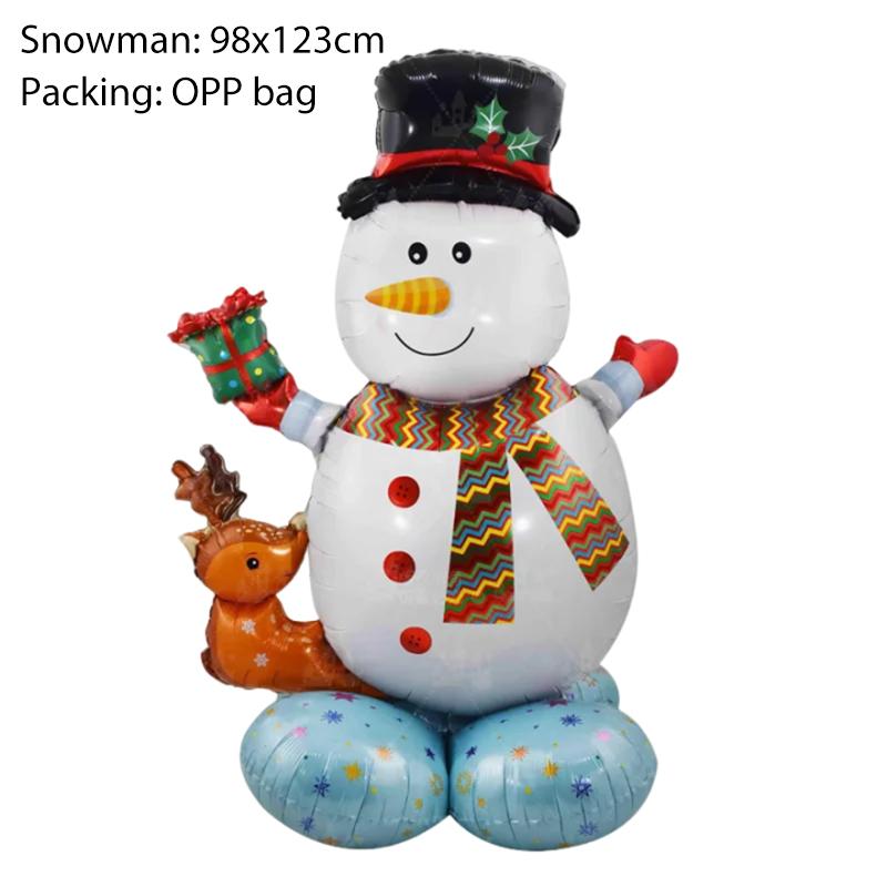 Grande pupazzo di neve di Natale Palloncino in lamina Palloncino in piedi Albero di Natale Palloncino Babbo Natale Scatola regalo Palloncino Decorazioni per feste di Natale
