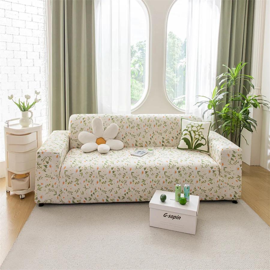 

Чехол на диван Все включено Универсальный Четыре сезона Пылезащитный Чехол на диван Ткань Жаккард с мелким листом Нескользящий Чехол на диван 1 Seat (90-140cm)
