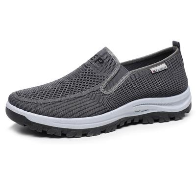 Storlek 46 Herr Casual Sport Sneakers Enkla Mjuka Sulor Flygvävda Andningsbara Promenadskor för Höst/Vinter Enkla Enkla