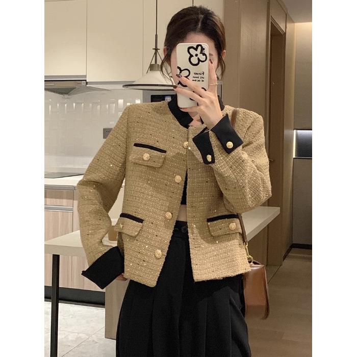 French Small Fragrant Jacket for Women's New Year, Korean Autumn and Winter High-end Celebrity Small Short Top