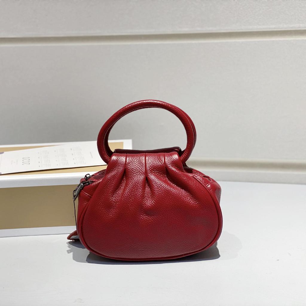 2025 Damen Tasche aus echtem Rindsleder 'Wolkenknödel' - Einzelne Schulter, Handtasche, Crossbody Mom Bag