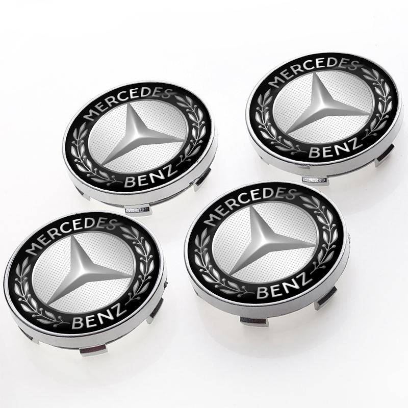 4Pcs Car Wheel Center Hub Cap Car Rims Dust-proof Cover Hubcaps For Mercedes-Benz AMG GLC GLK W211 W221 W220 W163 W164 W203 W204 A B C E S SLK Class