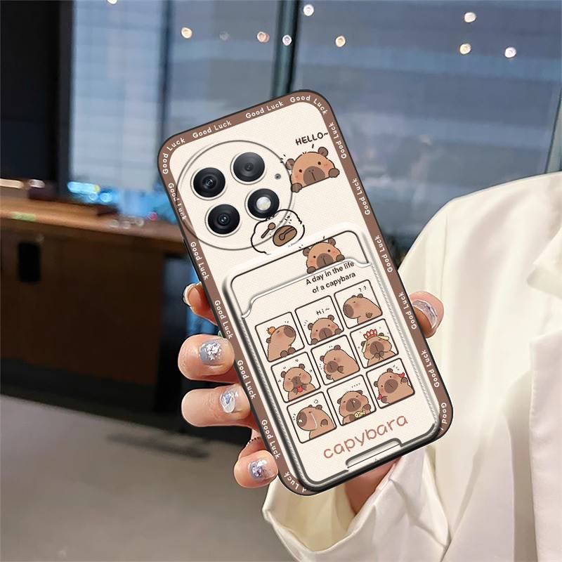 Waterproof Back Cover Phone Case For OnePlus Ace2 Pro/1+Ace2 Pro Card sleeve Cute Soft case Silicone Card slot TPU Cover