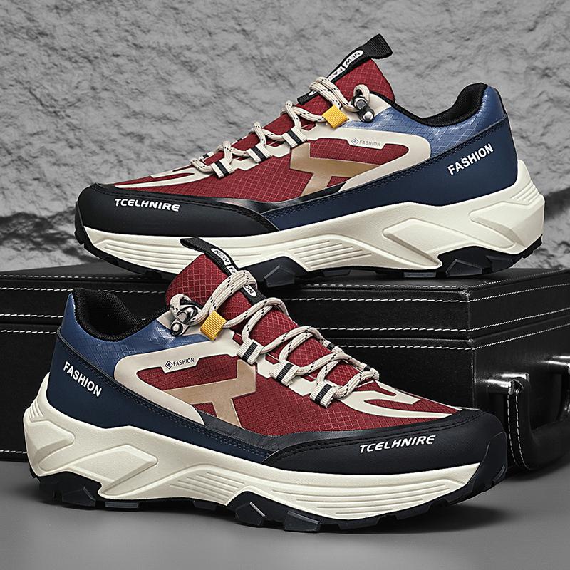 

Мужские трендовые кроссовки Clunky для активного отдыха, нескользящие, дышащие, повседневные, спортивные кроссовки, удобная рабочая обувь 45 красный