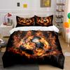Fiery Soccer Ball Bedding Set Bedding set (1 duvet cover, 2 pillowcases, duvet not included)