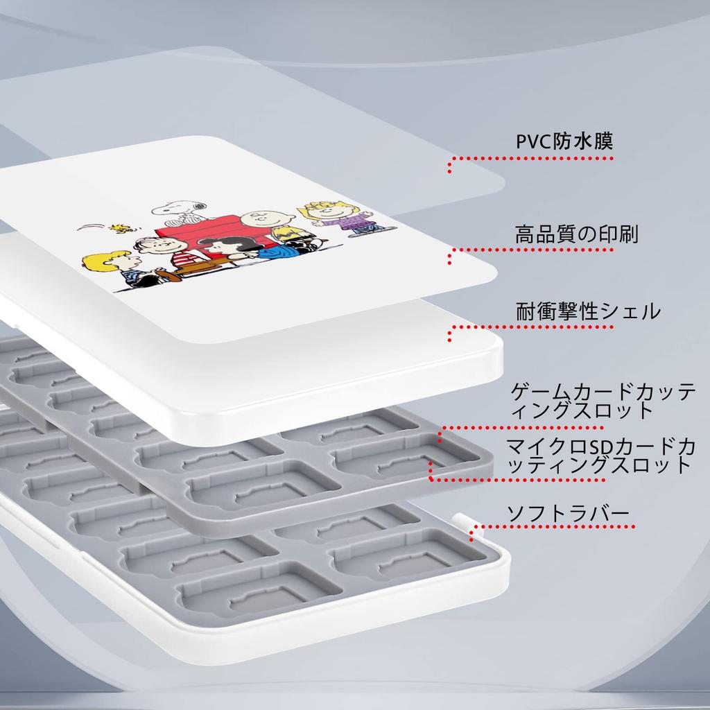 Dlseego Switch Game Card Nintendo Switch Card Storage Case for 24 Switch Cards and 24 SD Soft Case with Game Card Portable and Snoopy White Case,