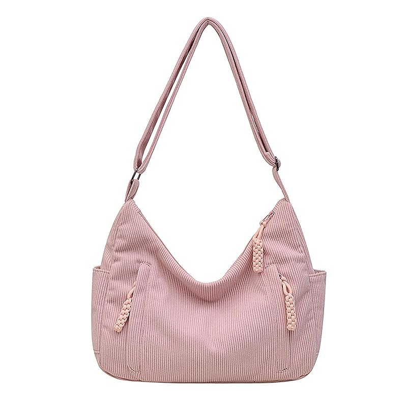 

[Fancy Forest] shoulder bag tote bag ladies shoulder bag Crossbody large capacity A4 Has an inside pocket corduroy eco bag With zipper Shoulder