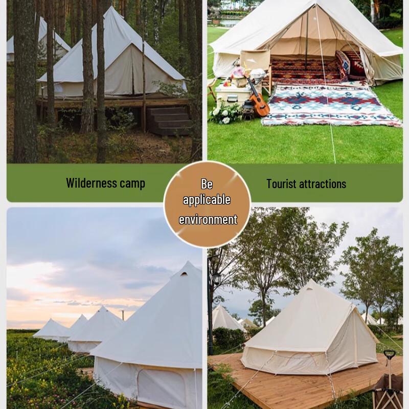 Outdoor Indian Yurt Pyramid Tent with Chimney Port