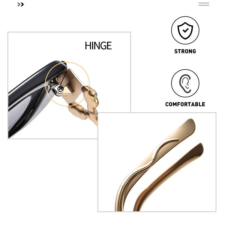 Fashion Double-headed Snake Metal Sunglasses - Large Frame, European & American Style, Internet Celebrity Trend