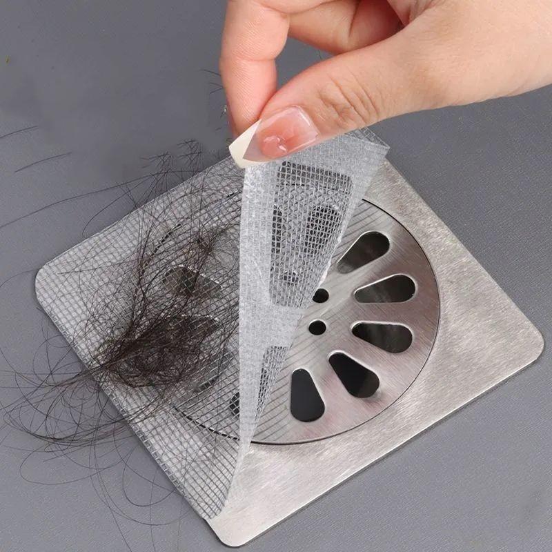 Floor Sink Strainer Filter Mesh Disposable Hair Catchers Floor Drain Patch Anti-Clogging Filter Patch  Bathroom Accessories