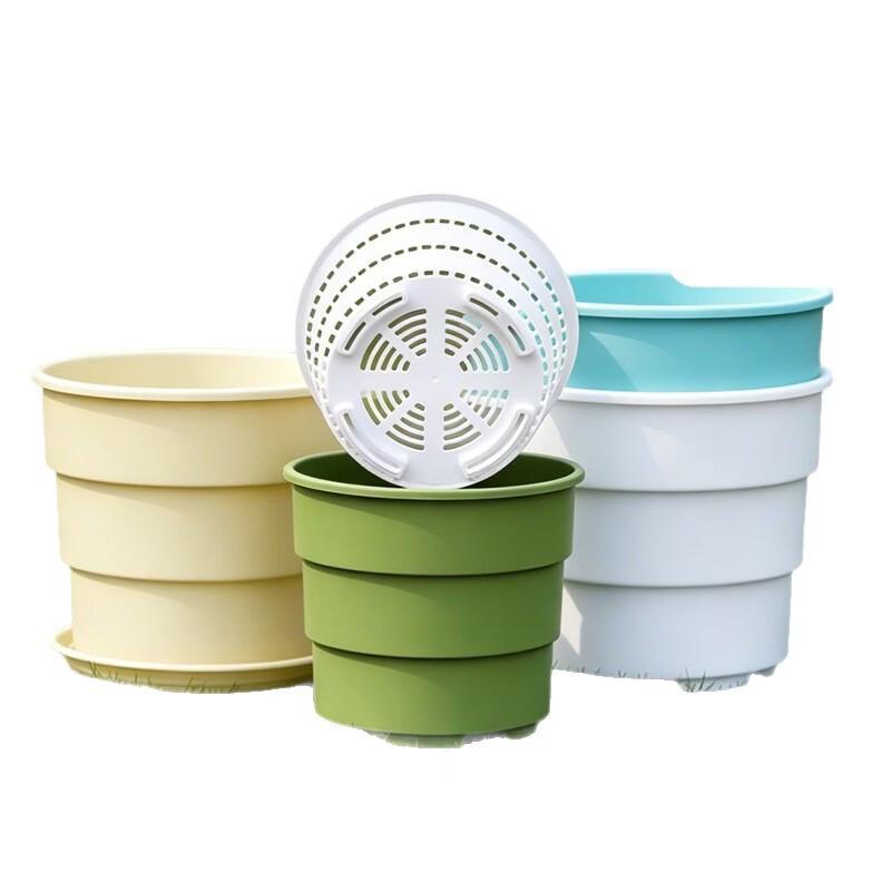 MOJY Indoor Plastic Nursery Gallon Plant Pots with Leaf Trays