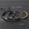 Luxury Black Stone Beads Leopard Head Man Bracelet Enamel Stainless Steel Roman Bangles Women Jewelry 3 pieces make a set