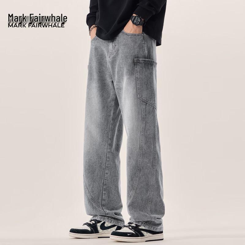 

Mark Fairwhale Men s Washed Loose Straight-Leg Denim Jeans XL