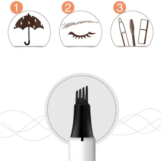 Creion lichid pentru sprâncene cu 4 vârfuri de furculiță Machiaj natural pentru ochi, rezistent la apă