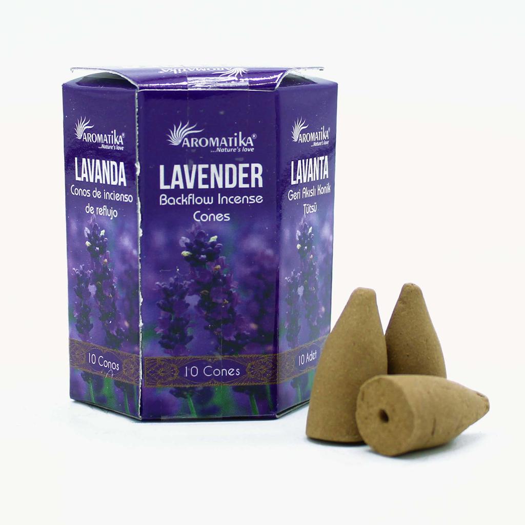 Lavender Backflow Incense Cones, 10 Pack Aromatika