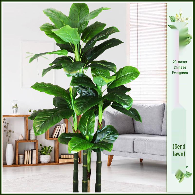 Large Indoor Evergreen Bonsai: Fake Plastic Tree Decor for Living Room.
