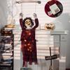 Halloween Hanging Swinging Skeleton Couple & Doll Girl Creepy Grim Reaper with Sound & Light Up Eyes Haunted House Decorations