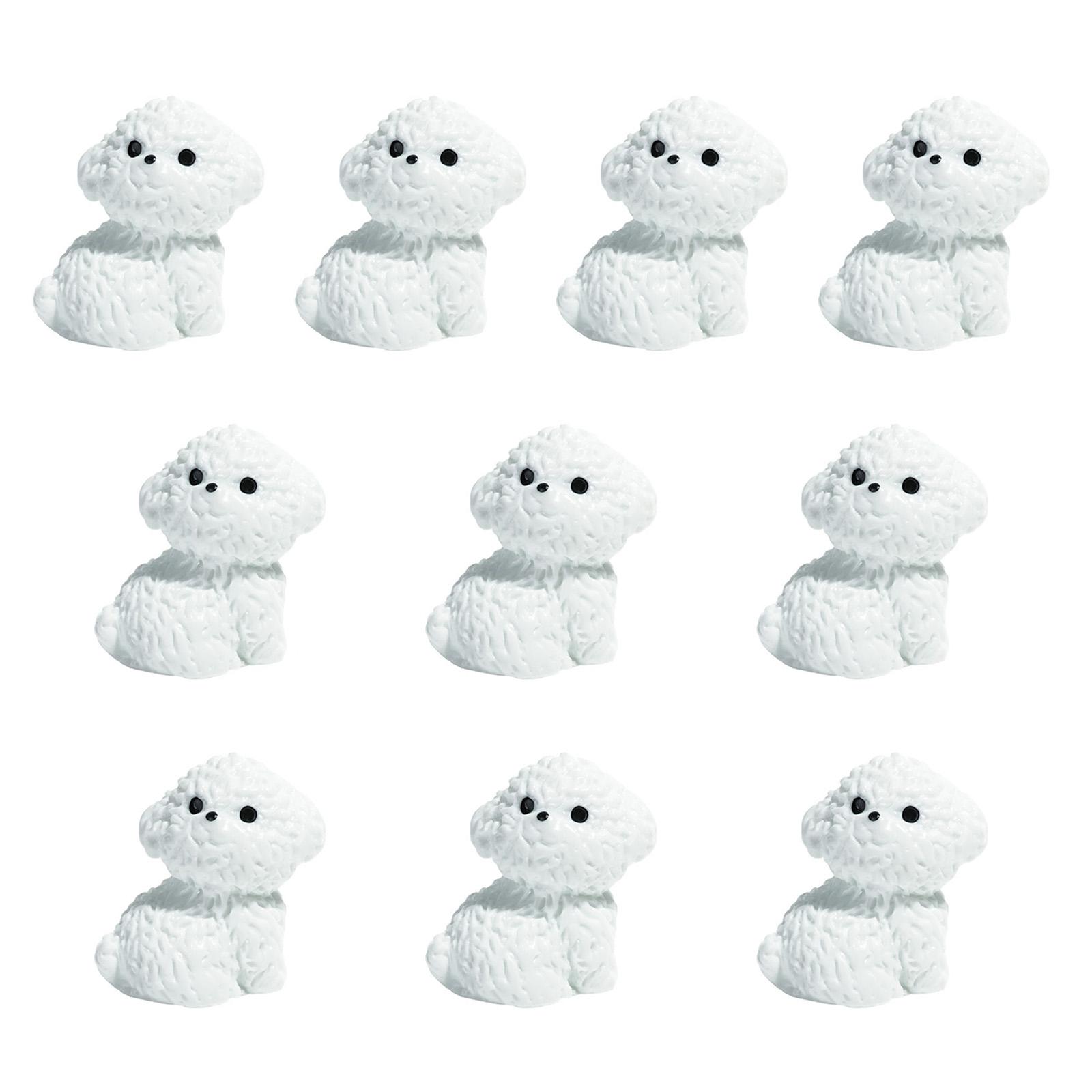 

Set Of 10 Bichon Frise Puppy Miniature Sculptures for DIY Terrariums and Office Decoration 3
