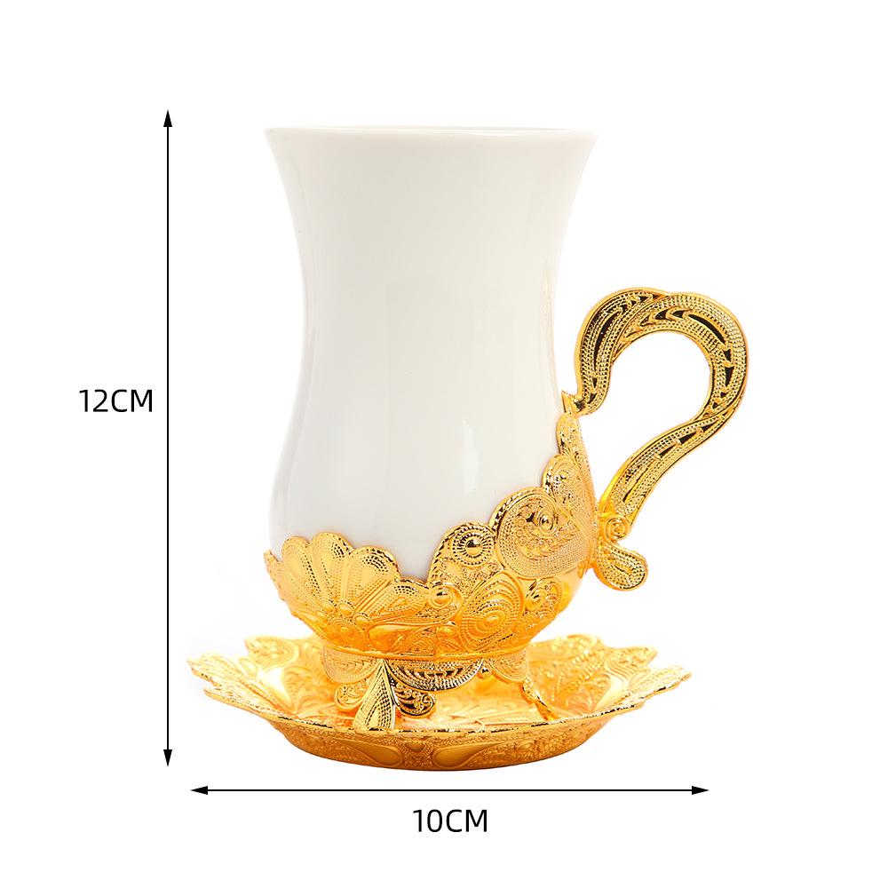 European Style Vintage Peacock Pattern Ceramic Coffee Cup Saucer Set for Afternoon Tea – Classic Mug Tea Cup And Plate