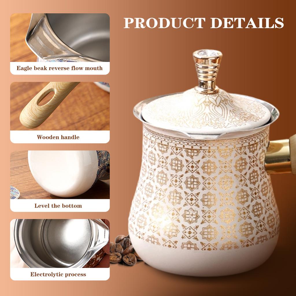 Turkish Greek Arabic Coffee Pot,Stove Top Water Boiler, Coffee Maker, Butter, Chocolate & Milk Warmer,Even and Quick Heat