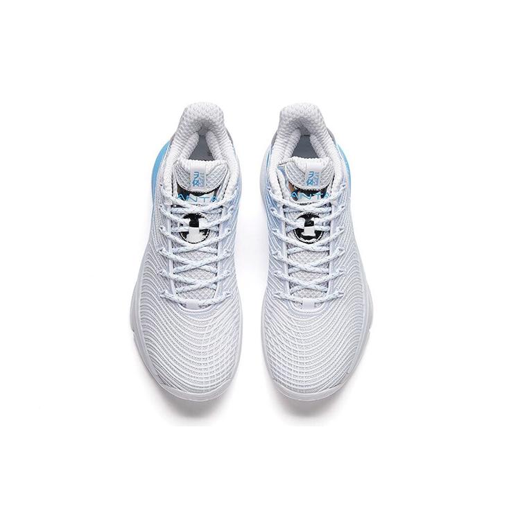New Anta Shu Bomb Technology Sky 5 Cushioning Anti Slip And Wear Resistant Low Top Basketball Shoes Men's White Blue 112211605-5