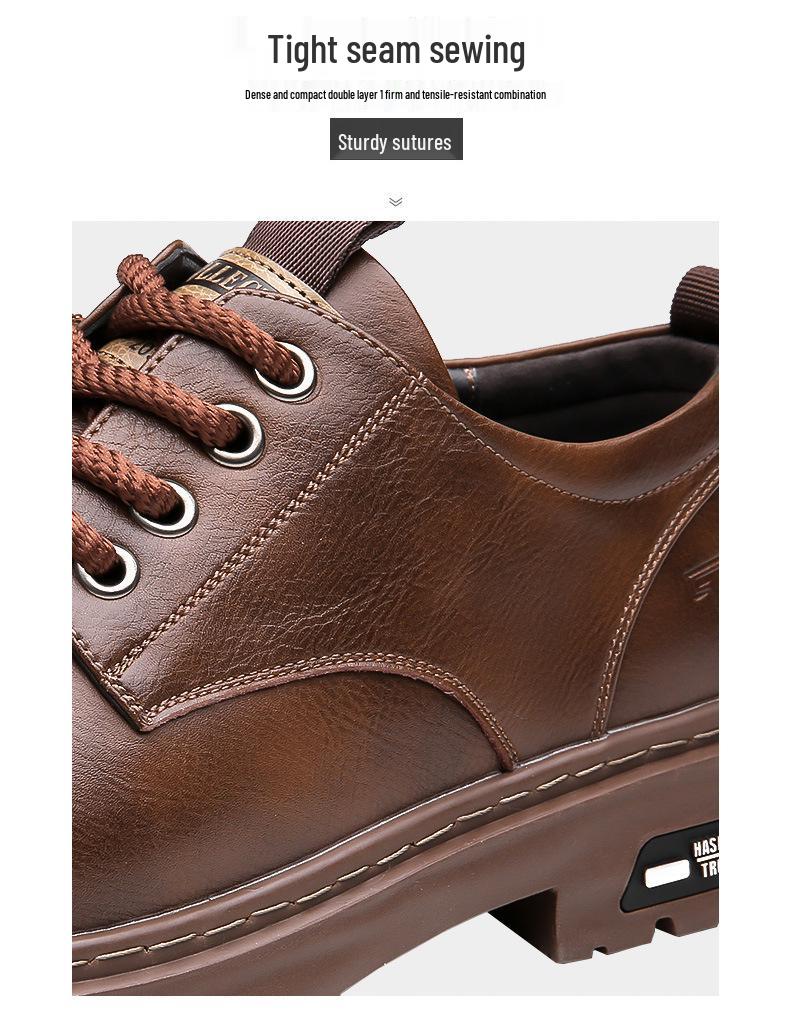 2025 Britské Retro Pánské Nízké Šněrovací Ležérní Kožené Boty